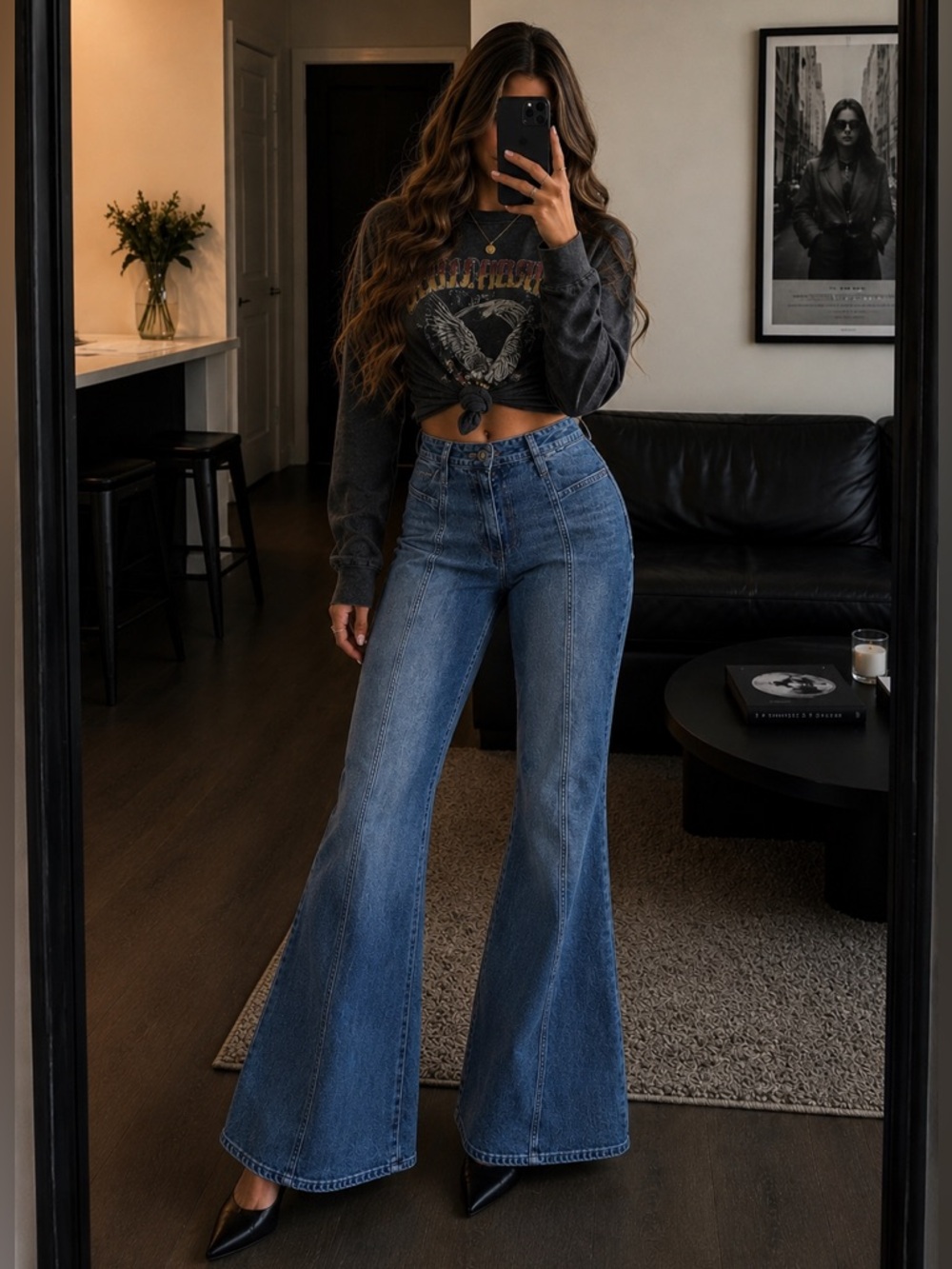 Free People We The Free Florence Flare Jeans in Blue Womens 30 New NWT